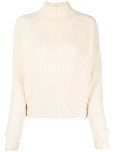 Allude High-neck Cashmere Jumper In Neutrals