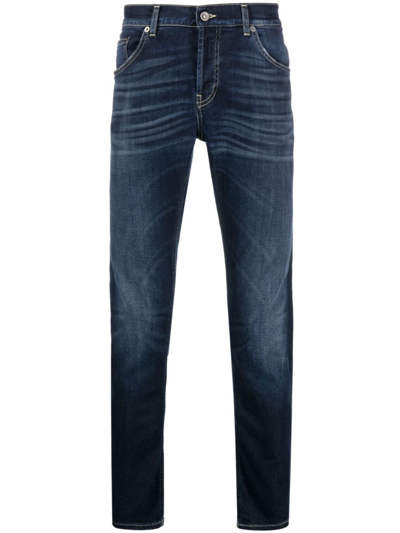 Dondup Mid-rise Slim-cut Jeans In Blue