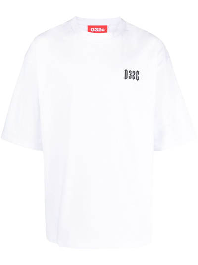 032c Logo-print Organic Cotton T-shirt In White