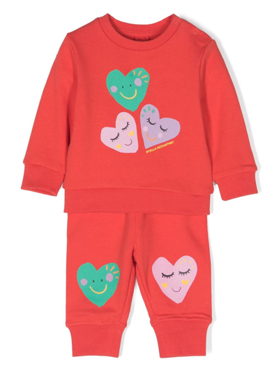 Stella Mccartney Babies'  Kids Girls Red Cotton Love Heart Tracksuit