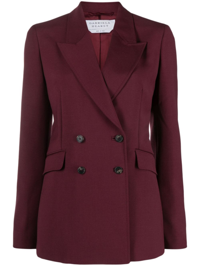 Gabriela Hearst Double-breasted Wool Blazer In Red