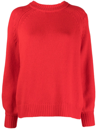 Chinti & Parker Crew-neck Raglan-sleeve Jumper In Red