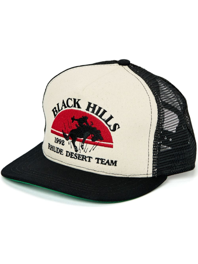 Rhude Black Hills Brand-embroidered Woven-blend Cap In Multicolor