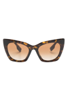 BURBERRY EYEWEAR TORTOISESHELL CAT-EYE SUNGLASSES