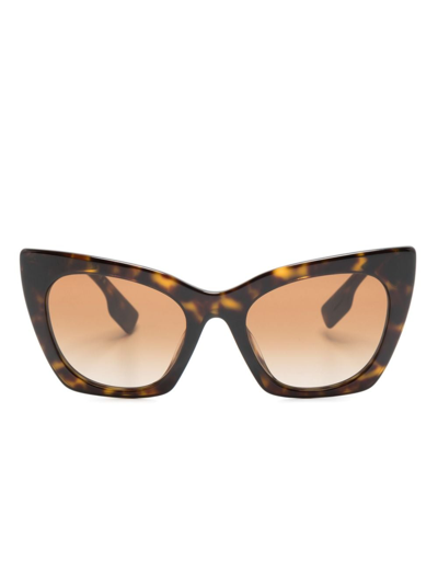 Burberry Eyewear Tortoiseshell Cat-eye Sunglasses In Brown