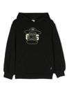 Gcds Logo-print Cotton Hoodie In Black