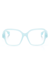 Burberry Eyewear Logo-plaque Oversize-frame Glasses In Blue