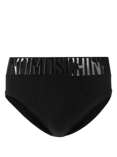 Moschino Logo-print Boxer Briefs In Black