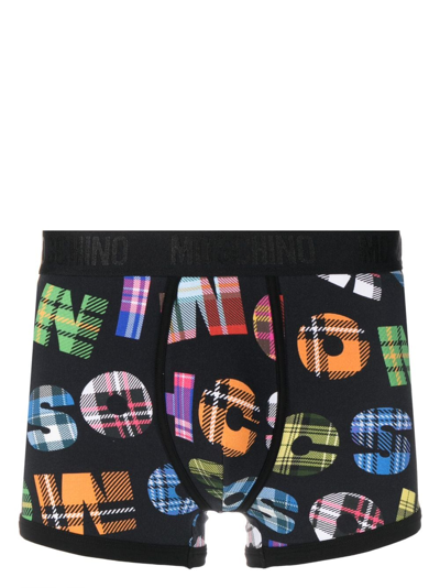 Moschino Graphic-print Cotton Boxer Briefs In Black