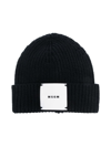 MSGM LOGO-PATCH KNITTED BEANIE