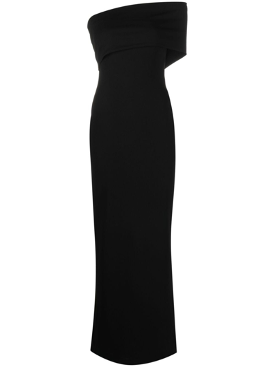 Solace London Lana One-shoulder Maxi Dress In Black