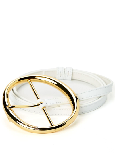 Jacquemus La Ceinture Ronde Leather Belt In White