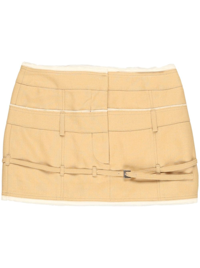 Jacquemus Caraco Belted Miniskirt In Neutrals