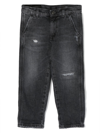 DONDUP RIPPED-EFFECT STRAIGHT-LEG JEANS