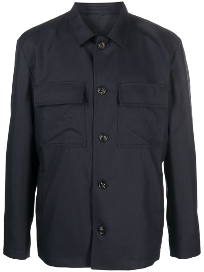 Lardini Attitude Wool-blend Shirt Jacket In Blue