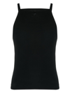 Courrèges Logo-print Cotton Tank Top In Black