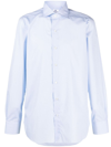 Finamore 1925 Napoli Long-sleeve Cotton Shirt In Blue