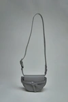 Loewe Gate Dual Mini Leather Shoulder Bag In Pearl Grey/dark G