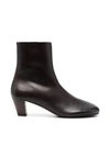 Marsèll Round-toe Leather Ankle Boots In Brown