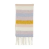 Apc A.p.c. Stripe Fringed Knit Scarf In Pink_ecru