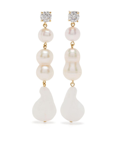 Completedworks Floatingpoints Pearl Drop Earrings In Gold