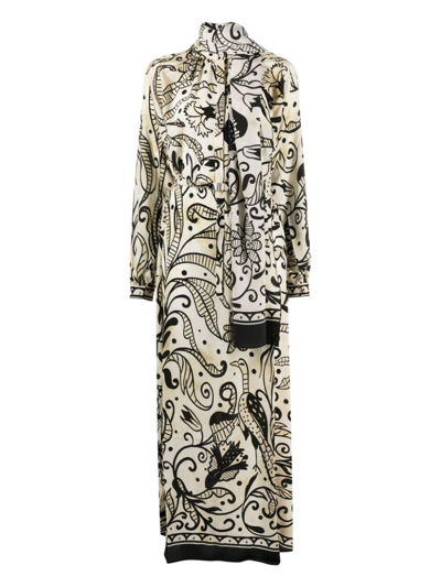 F.r.s For Restless Sleepers Graphic-print Shirt Long Dress In White