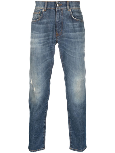 John Richmond Meili Mid-rise Tapered-leg Jeans In Blue