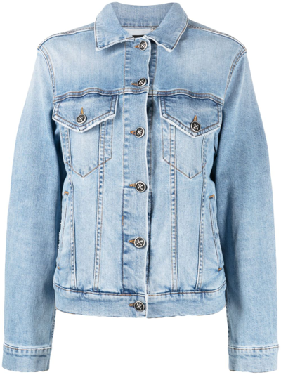 John Richmond Crystal-embellished Denim Jacket In Blu Chiaro