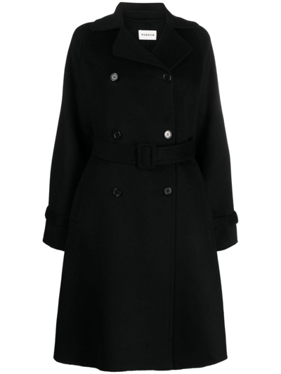 P.a.r.o.s.h. Double-breasted Wool Coat In Black  