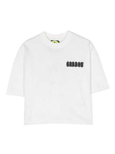 Barrow Kids' Rhinestone-embellished Logo-print T-shirt In White