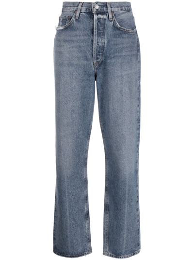 Agolde 90s Pinch Waist Straight-leg Jeans In Blue