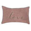 Ediehome Celebrations Beaded Love Lumbar Decorative Pillow, 12" X 18" In Light Purp