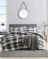 Nautica Cross View Plaid Brushed Micro Suede Comforter Sets Bedding In Dark Gray