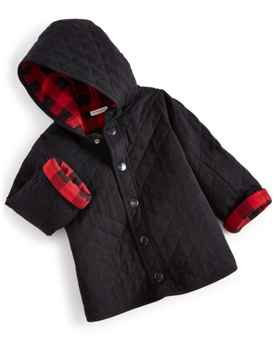 First Impressions Baby Boys Reversible Jacket, Created For Macy's In Deep Black