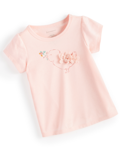 First Impressions Baby Girls Birdie T Shirt, Created For Macy's In Creamy Berry