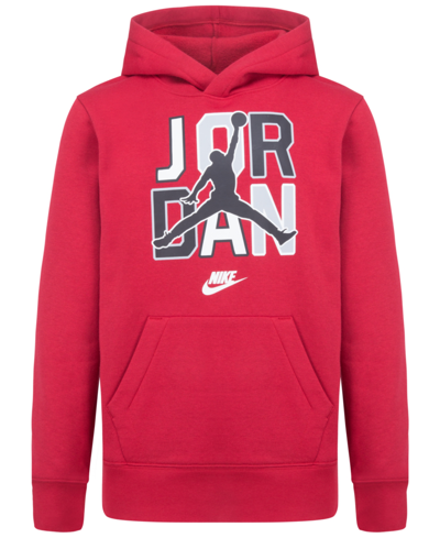 Jordan Kids' Big Boys Sport Dna Fleece Pullover Hoodie In Gym Red