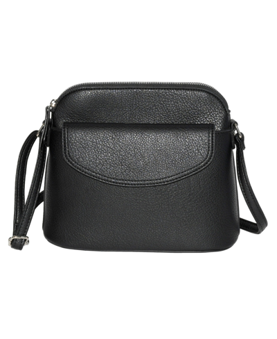 Nicci Crossbody With Front Flap In Black