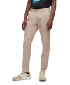 Hugo Boss Slim-fit Trousers In A Patterned Stretch-cotton Blend In Medium Beige