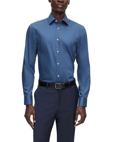 Hugo Boss Boss By  Men's Easy-iron Slim-fit Dress Shirt In Open Blue