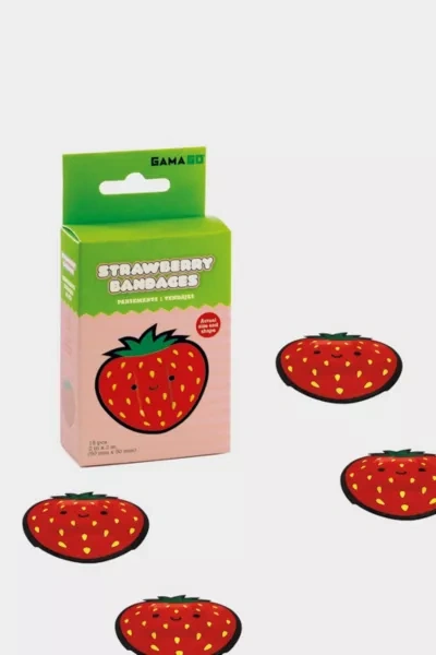 Urban Outfitters Strawberry Bandages Set In Red