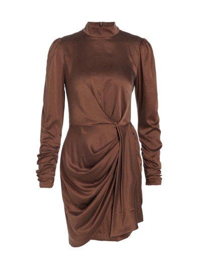 Zimmermann Women's Draped Silk Minidress In Chocolate