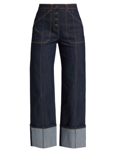 Cinq À Sept Women's Benji Cuffed Wide-leg Jeans In Indigo