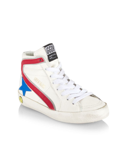 Golden Goose Baby's, Little Kid's & Kid's Star Leather Quarter And Wave High-top Sneakers In White Red