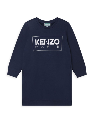 Kenzo Little Girl's & Girl's Logo Sweatshirt Dress In Navy