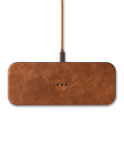 Courant Catch:2 Leather Multi-device Wireless Charging Pad In Brown