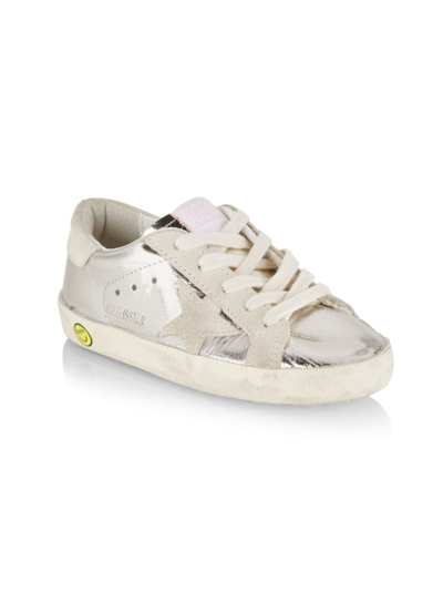 Golden Goose Baby Girl's, Little Girl's & Girl's Super-star Laminated Suede Star Sneakers In Platinum Beige