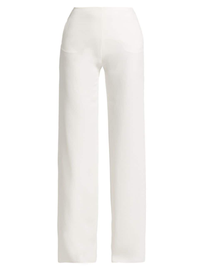 Valentino Cady Couture Straight-leg Silk Pants In Ivory