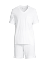 Cosabella Men's 2-piece Bella V-neck T-shirt & Shorts Pajama Set In White