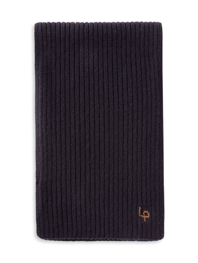 Loro Piana Lp Ribbed Cashmere Scarf In Blue Navy