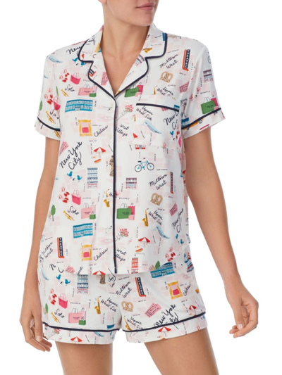 Kate Spade New York Short Pajama Set In City Map Spaced